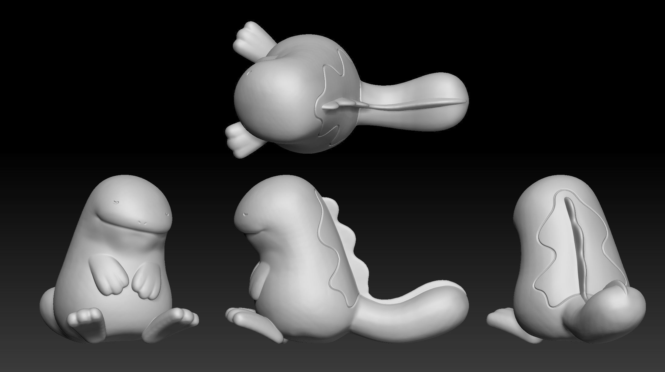 Pokemon Wooper Quagsire 3D print model_2