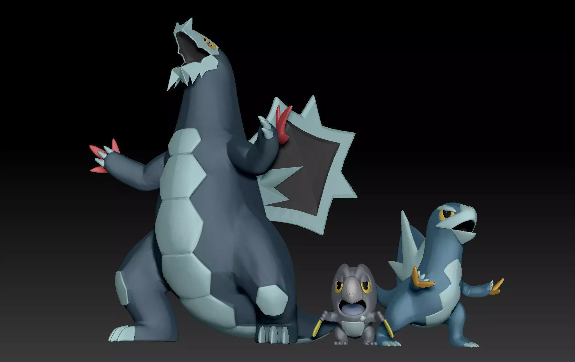 Pokemon Frigibax Arctibax Baxcalibur 3D print model_0