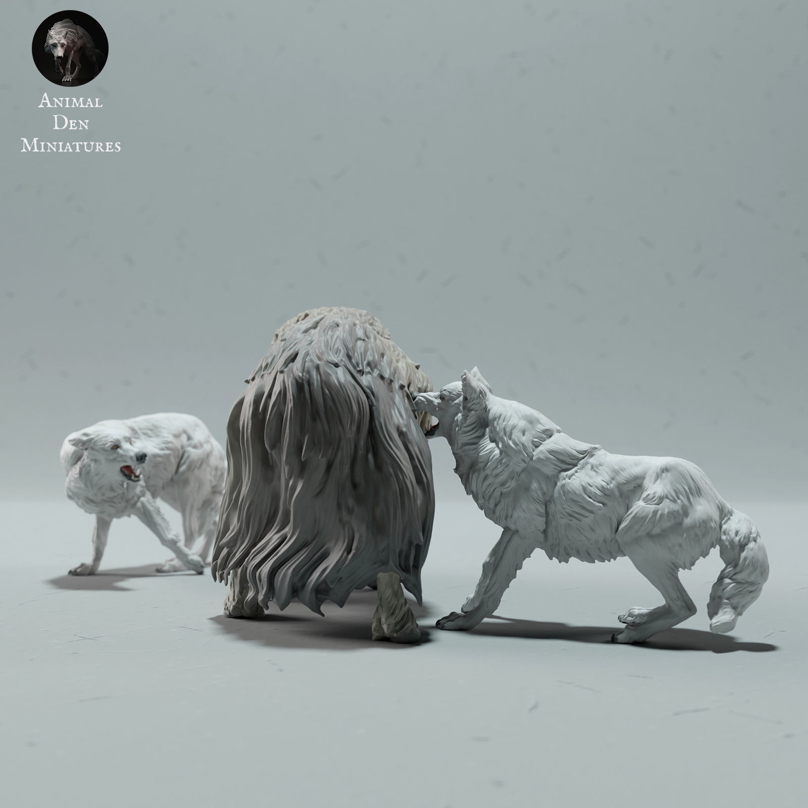 Arctic Wolves Hunting Muskox 3D print model_3