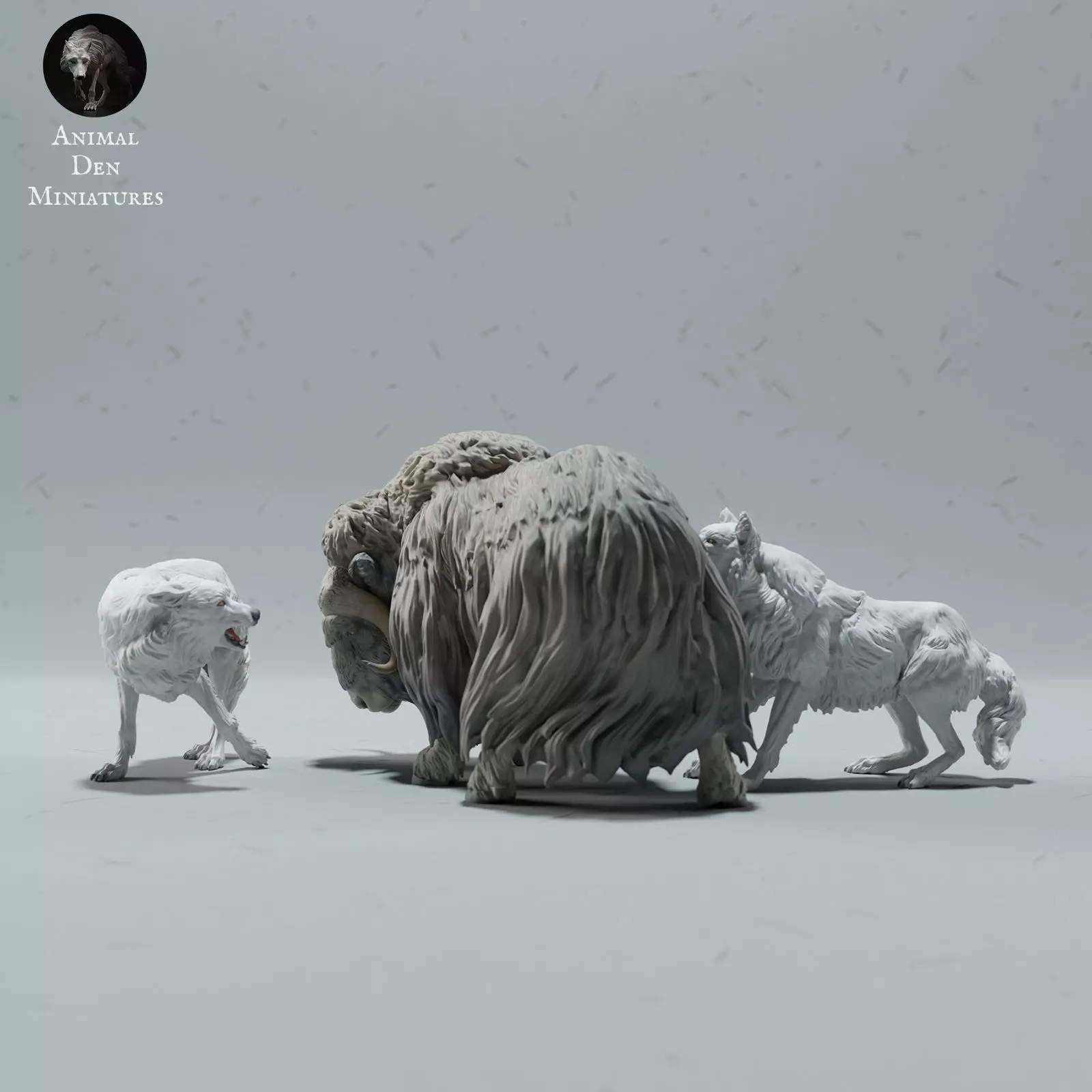 Arctic Wolves Hunting Muskox 3D print model_0