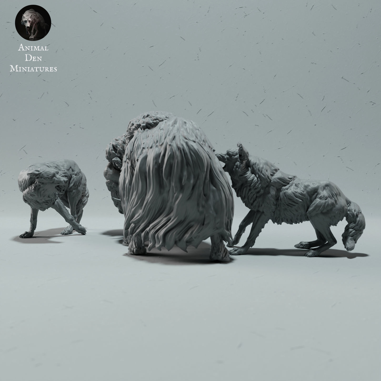 Arctic Wolves Hunting Muskox 3D print model_4