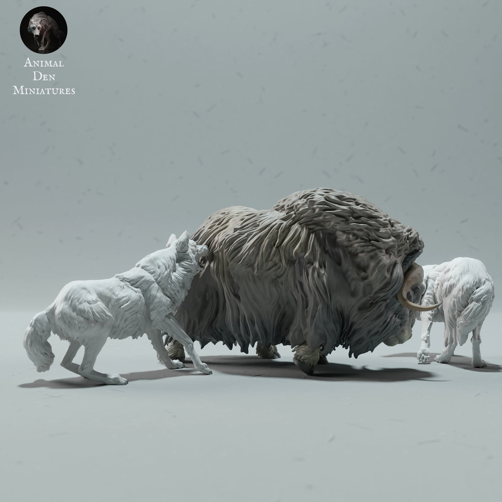 Arctic Wolves Hunting Muskox 3D print model_2