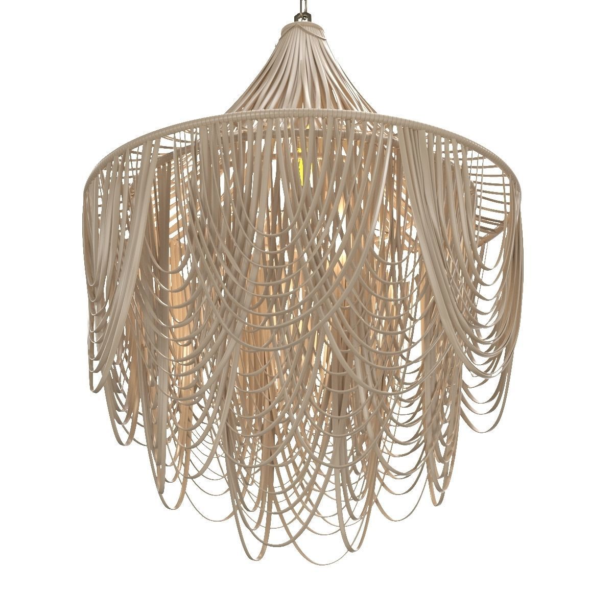Whisper Chandelier Cream Stone Leather 3D model_2