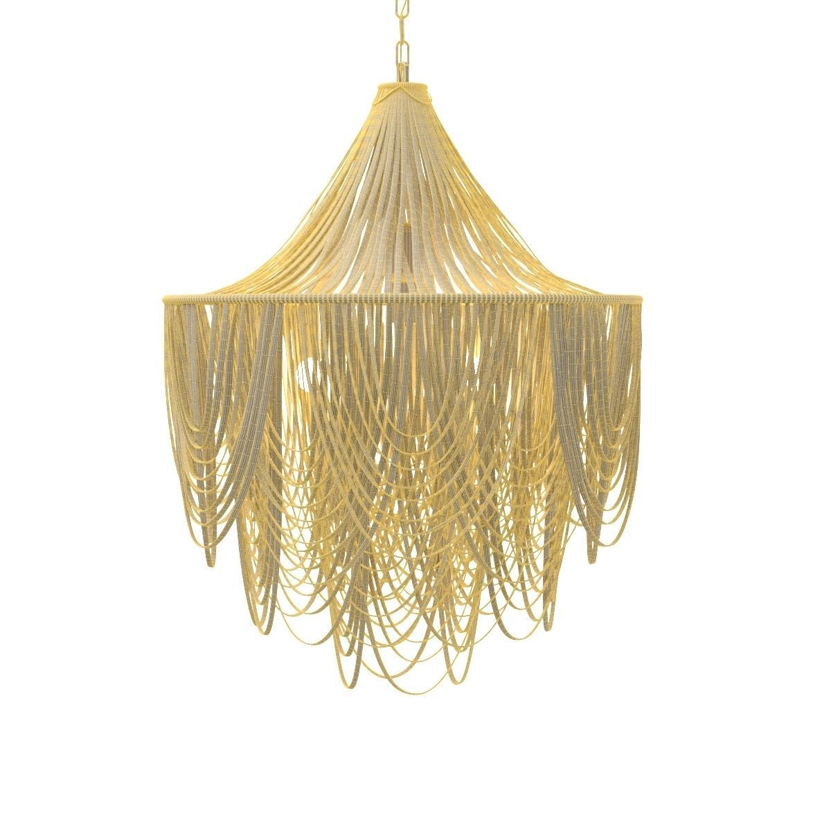 Whisper Chandelier Cream Stone Leather 3D model_6