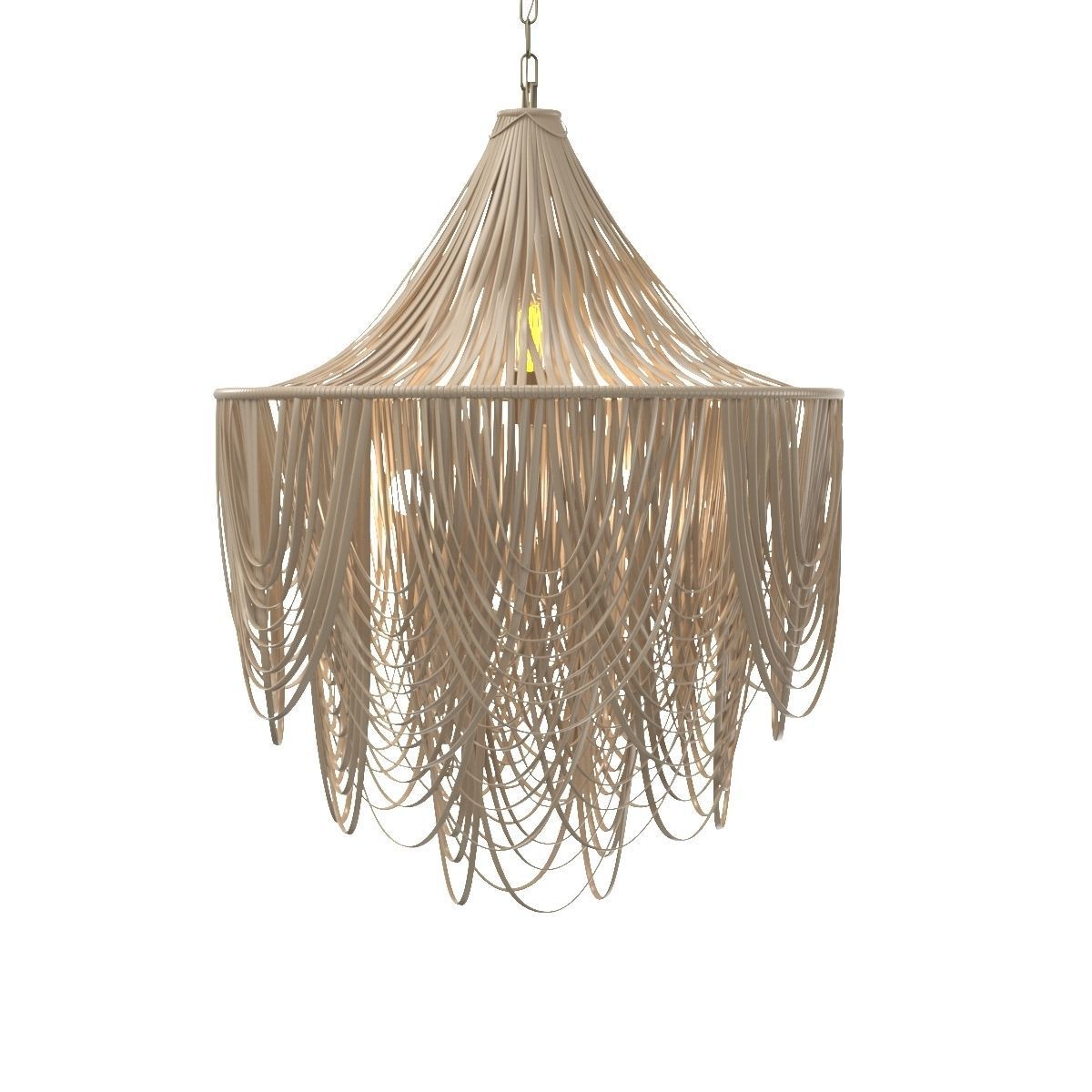 Whisper Chandelier Cream Stone Leather 3D model_5