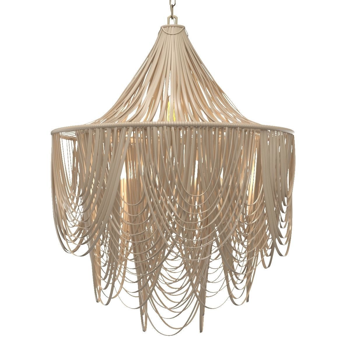 Whisper Chandelier Cream Stone Leather 3D model_4