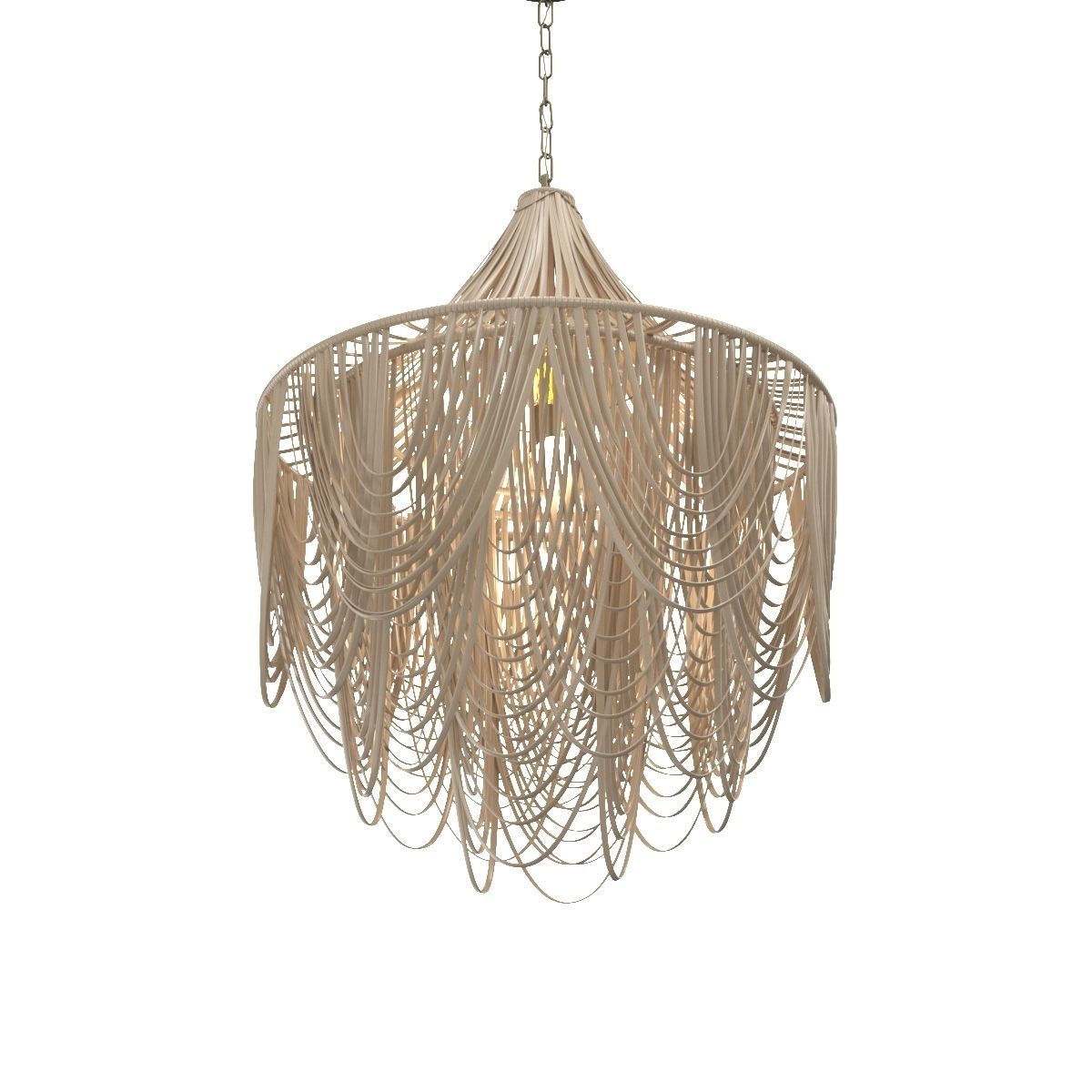 Whisper Chandelier Cream Stone Leather 3D model_1