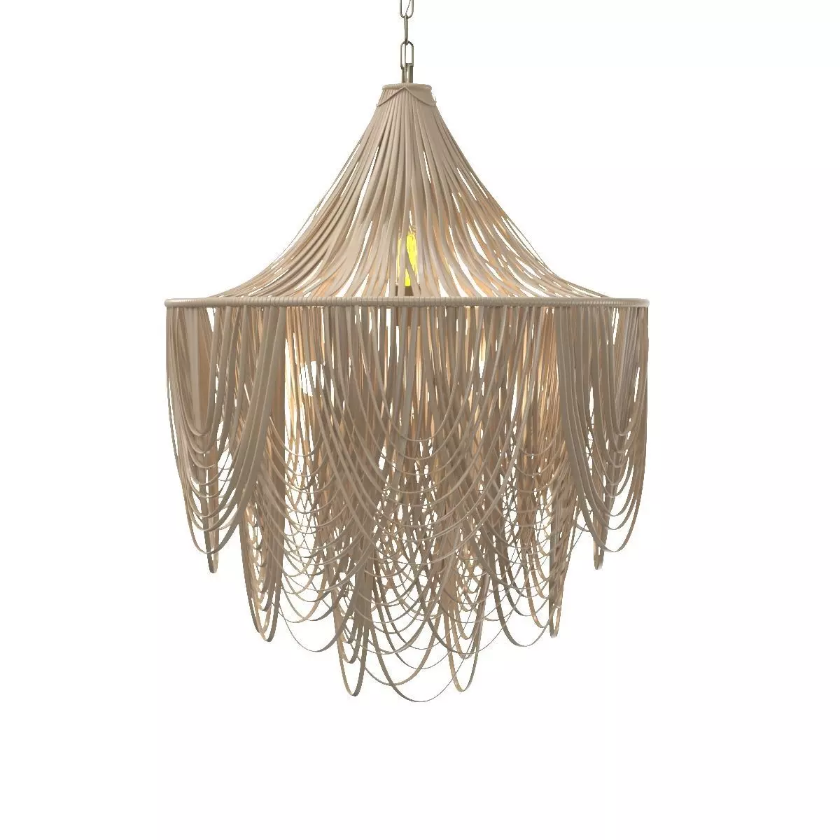 Whisper Chandelier Cream Stone Leather 3D model_0