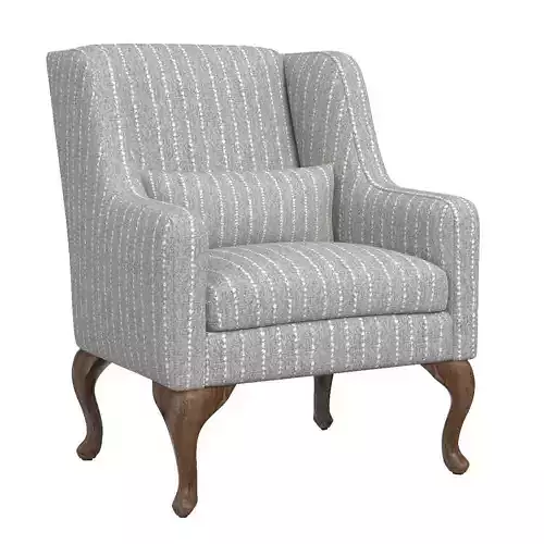 Victorian Armchair in Chalk Stripe Alpaca from Rosemary
