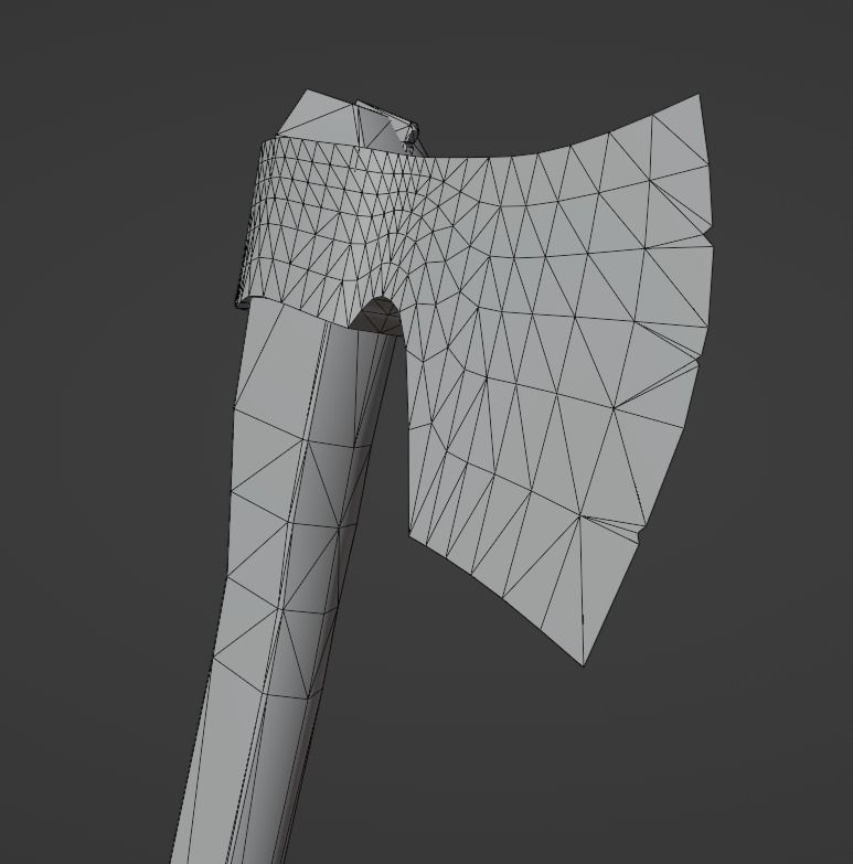 Old Bloody Axe Low-poly 3D model_9