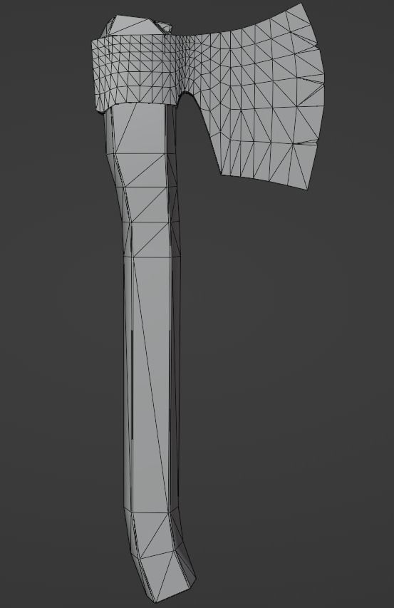 Old Bloody Axe Low-poly 3D model_7