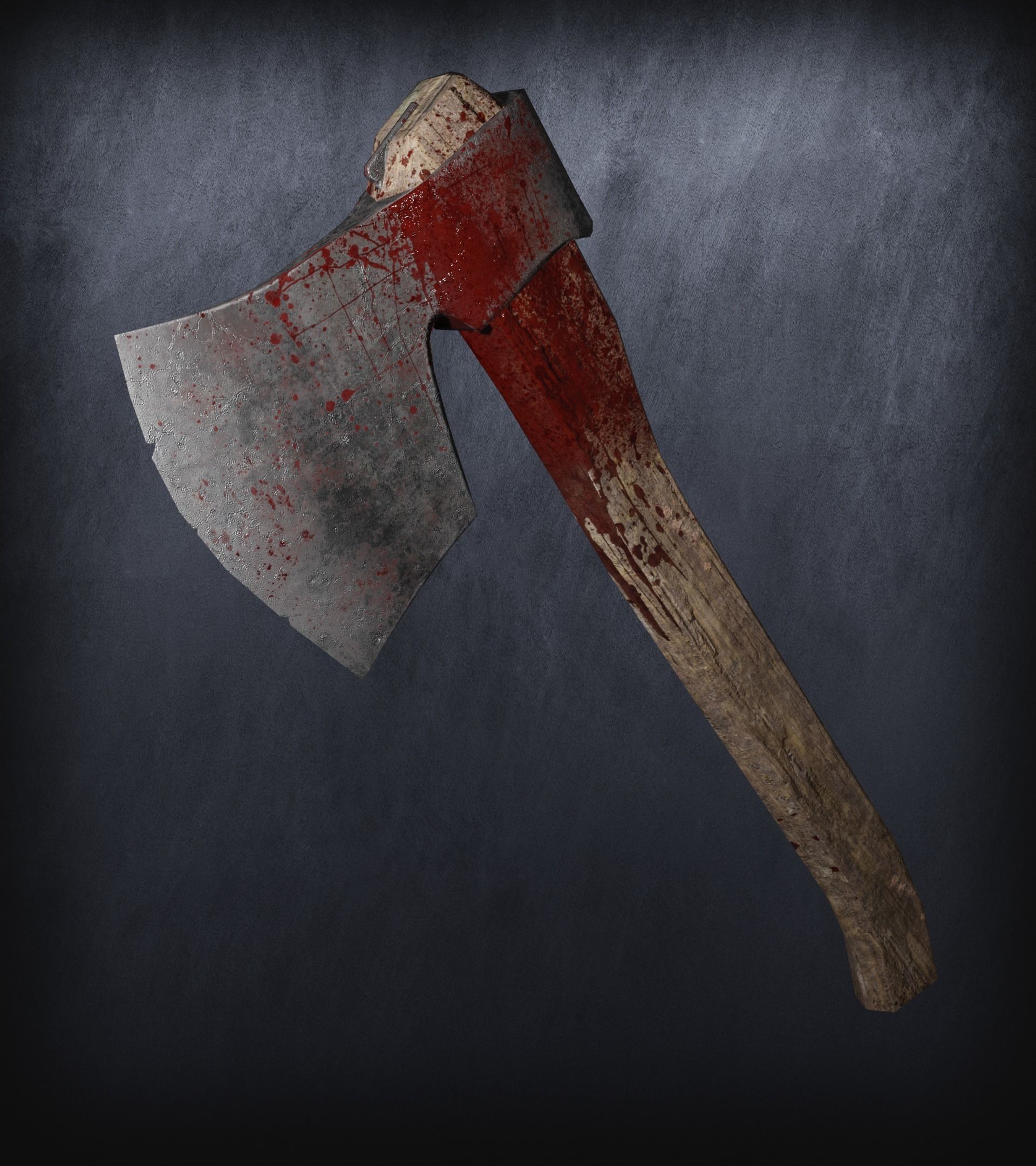 Old Bloody Axe Low-poly 3D model_3