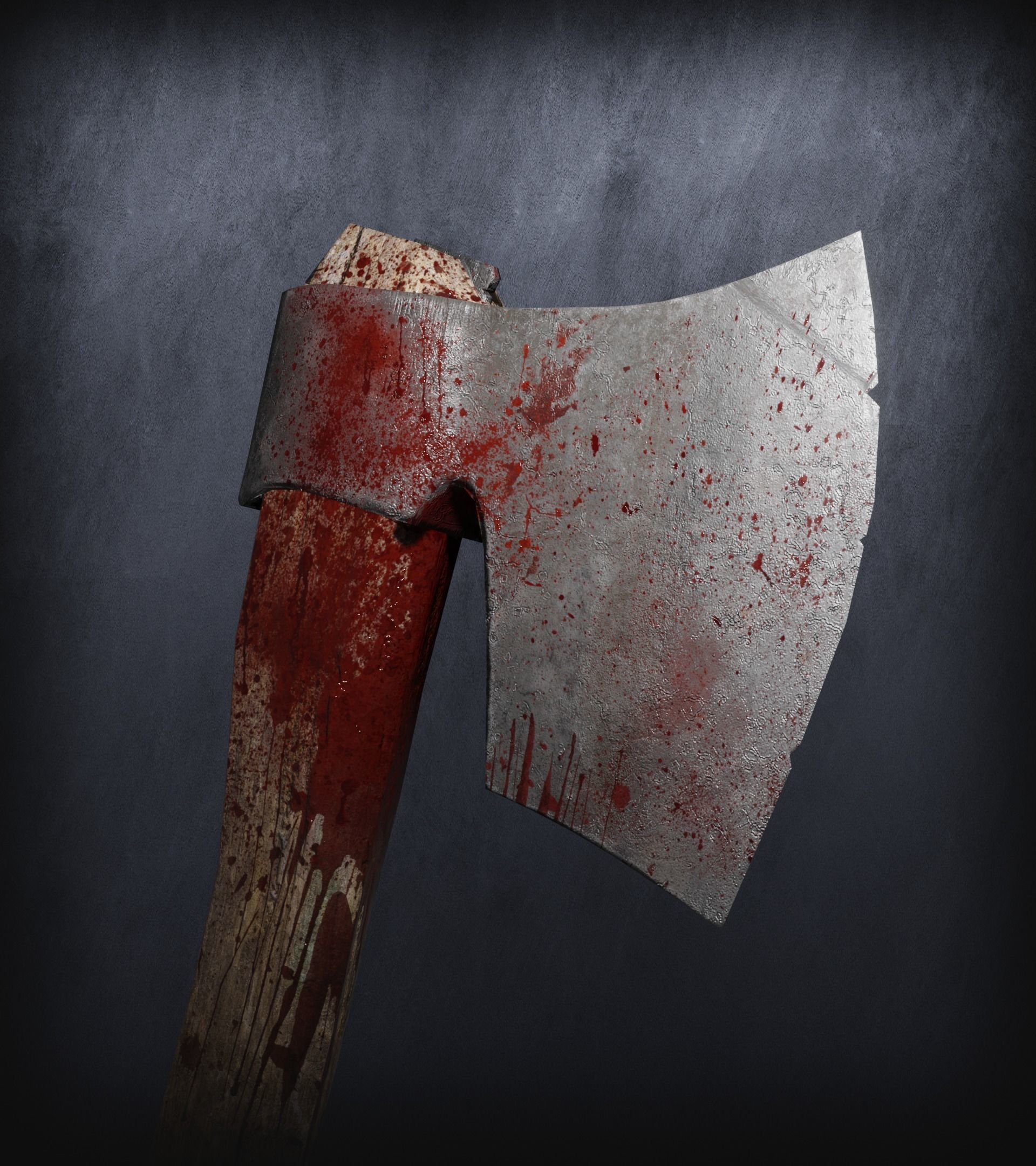 Old Bloody Axe Low-poly 3D model_5