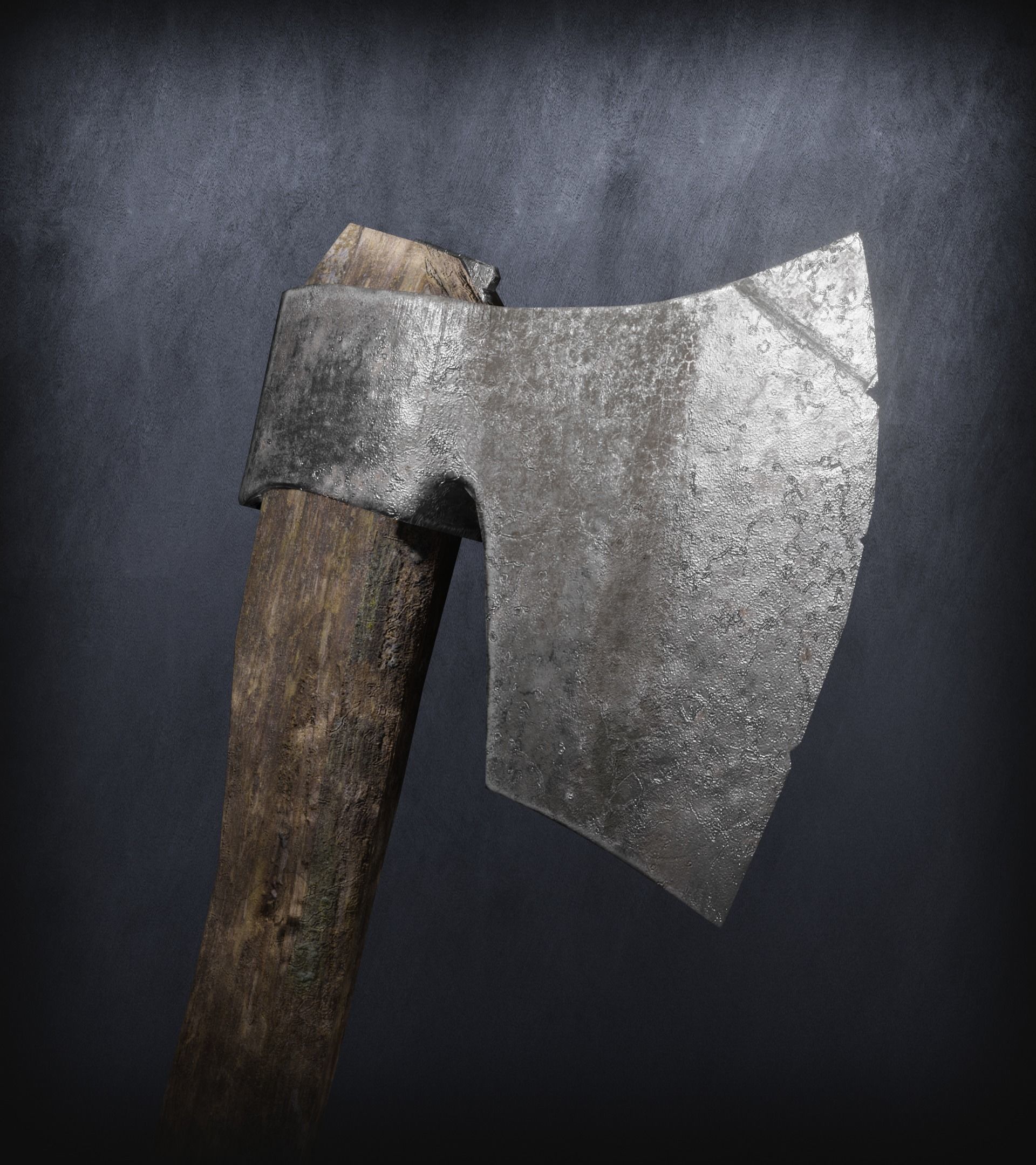 Old Bloody Axe Low-poly 3D model_6