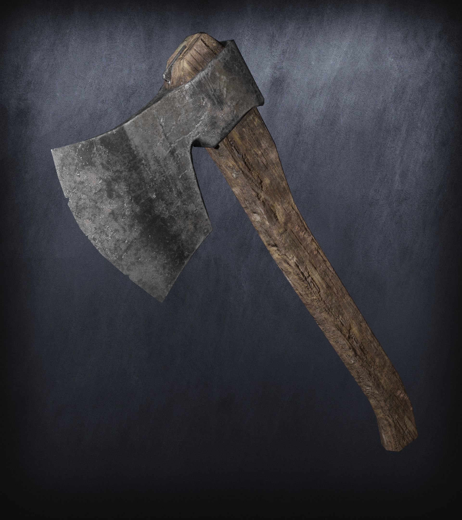 Old Bloody Axe Low-poly 3D model_4