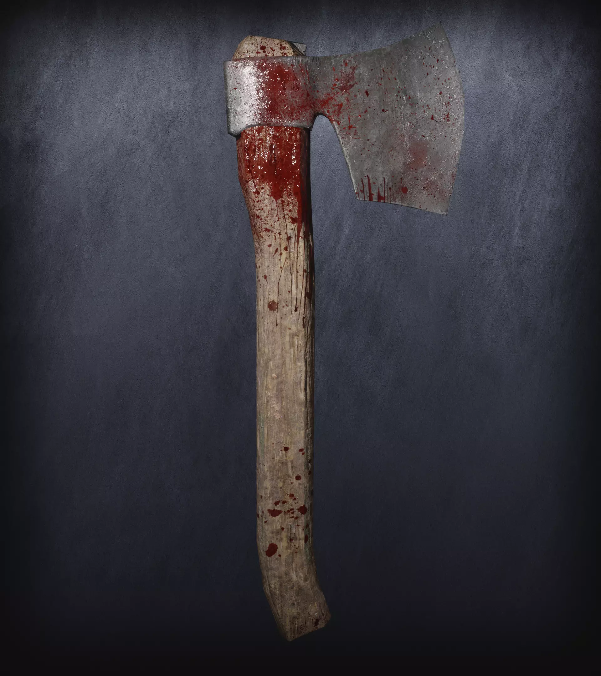 Old Bloody Axe Low-poly 3D model_0