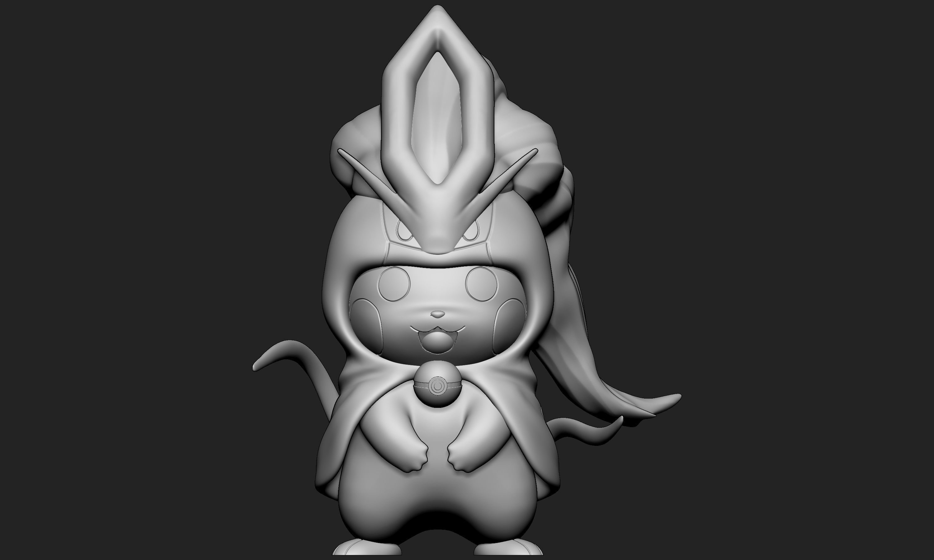 Pokemon - Pikachu Suicune Cosplay Free 3D print model_4