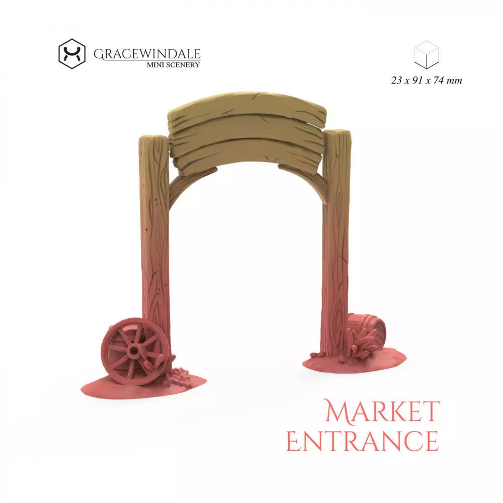 Market Gate 3D print model_0