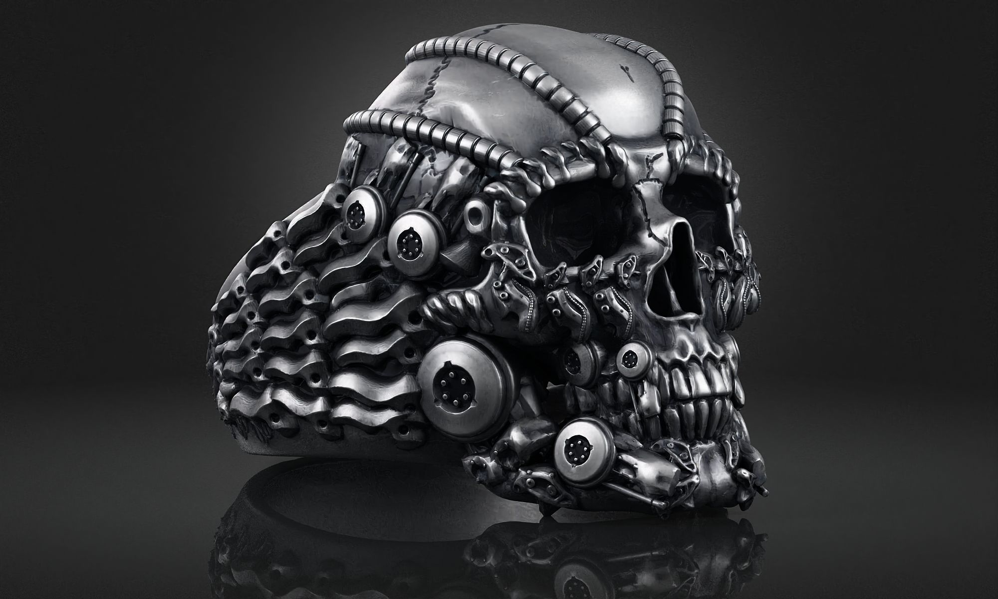 Ring Skull Biomechanical a01 3D print model_6