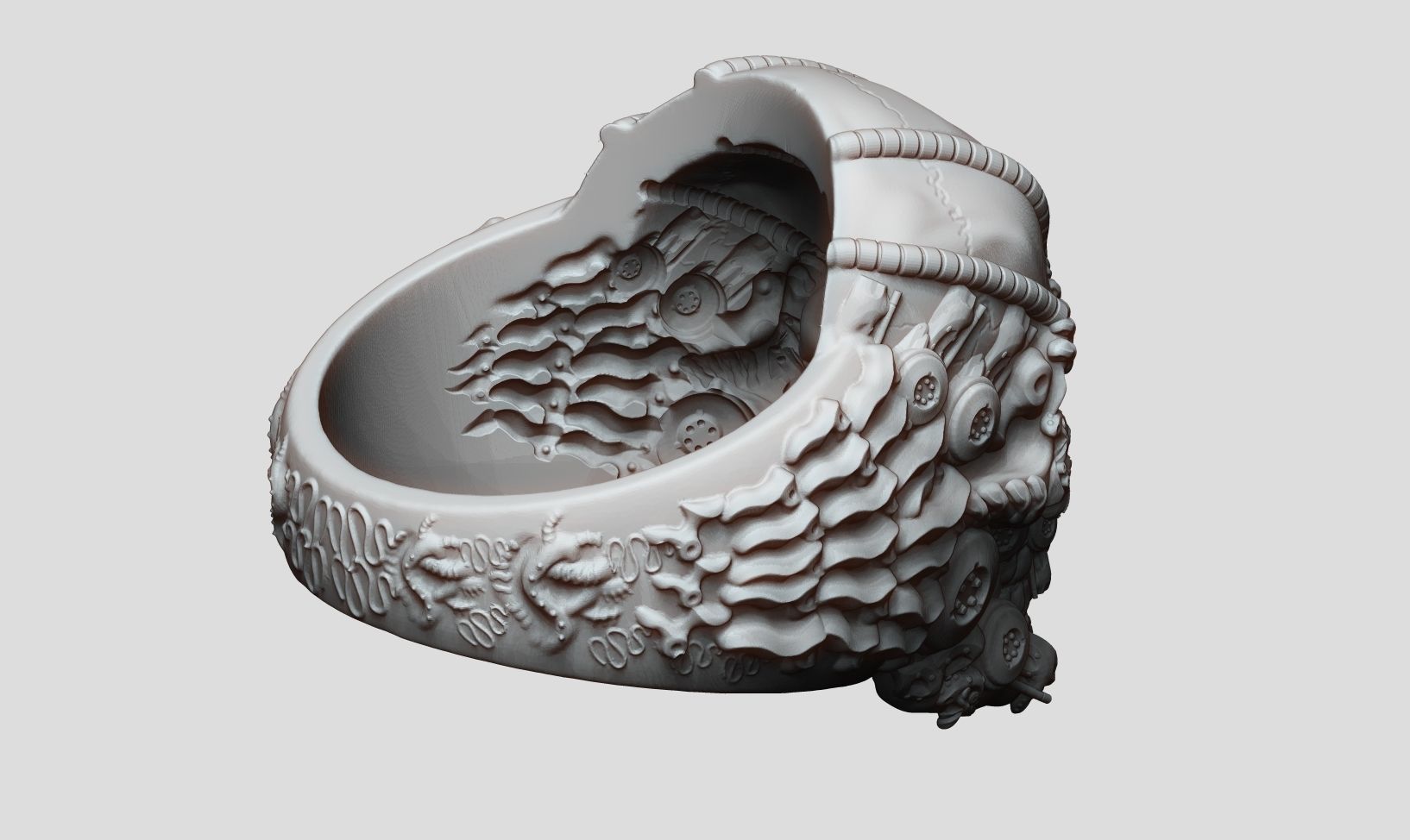 Ring Skull Biomechanical a01 3D print model_24