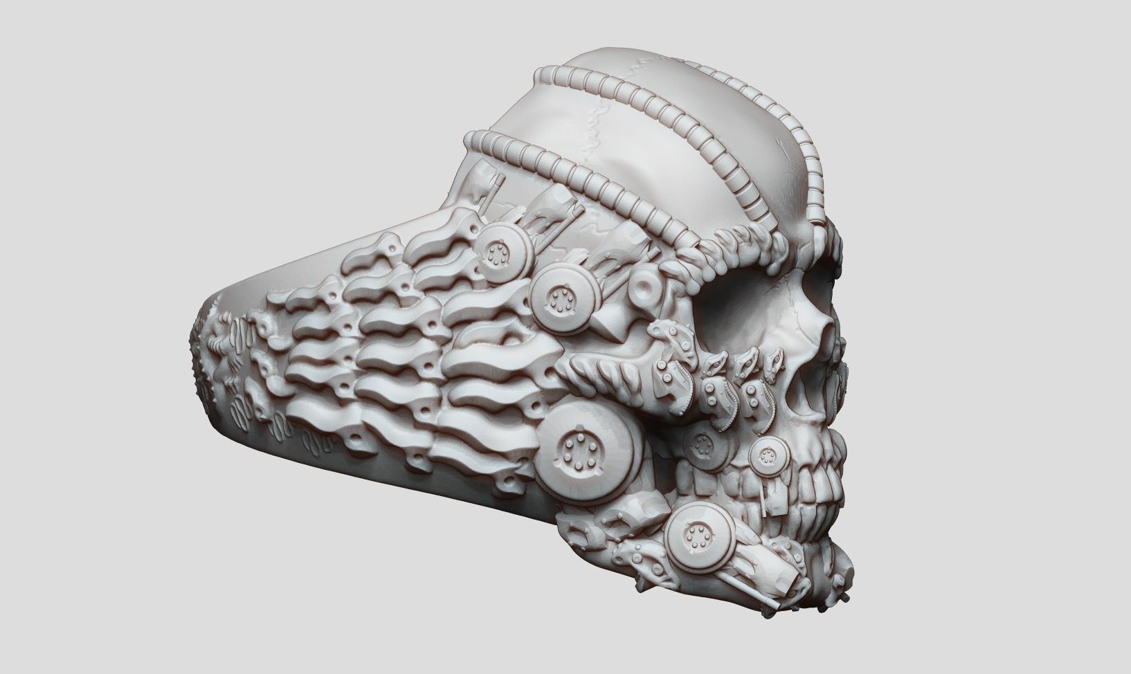 Ring Skull Biomechanical a01 3D print model_22