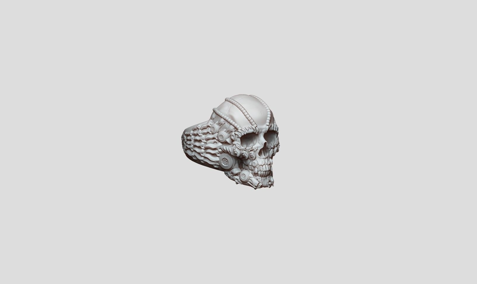 Ring Skull Biomechanical a01 3D print model_31