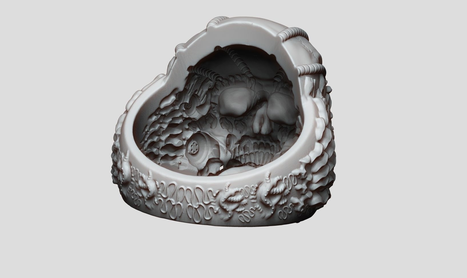 Ring Skull Biomechanical a01 3D print model_26
