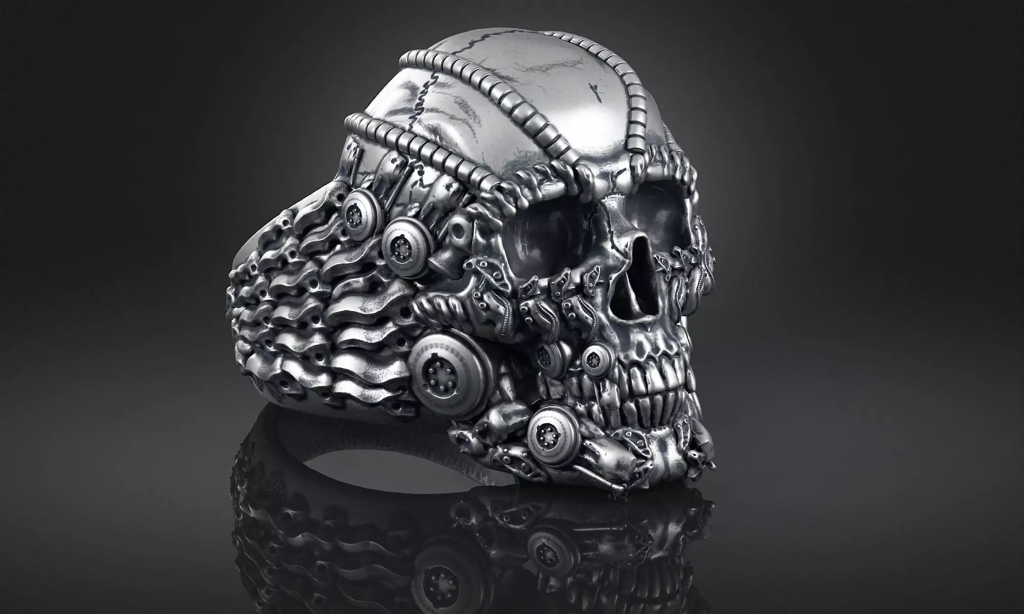 Ring Skull Biomechanical a01 3D print model_0
