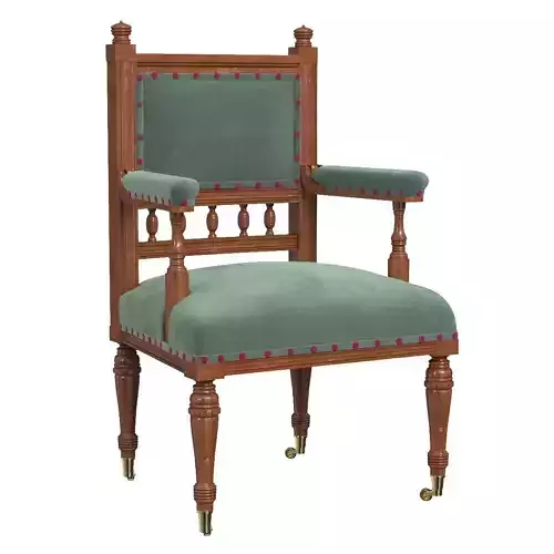 Pr Scottish 19thc Antique Walnut Armchairs