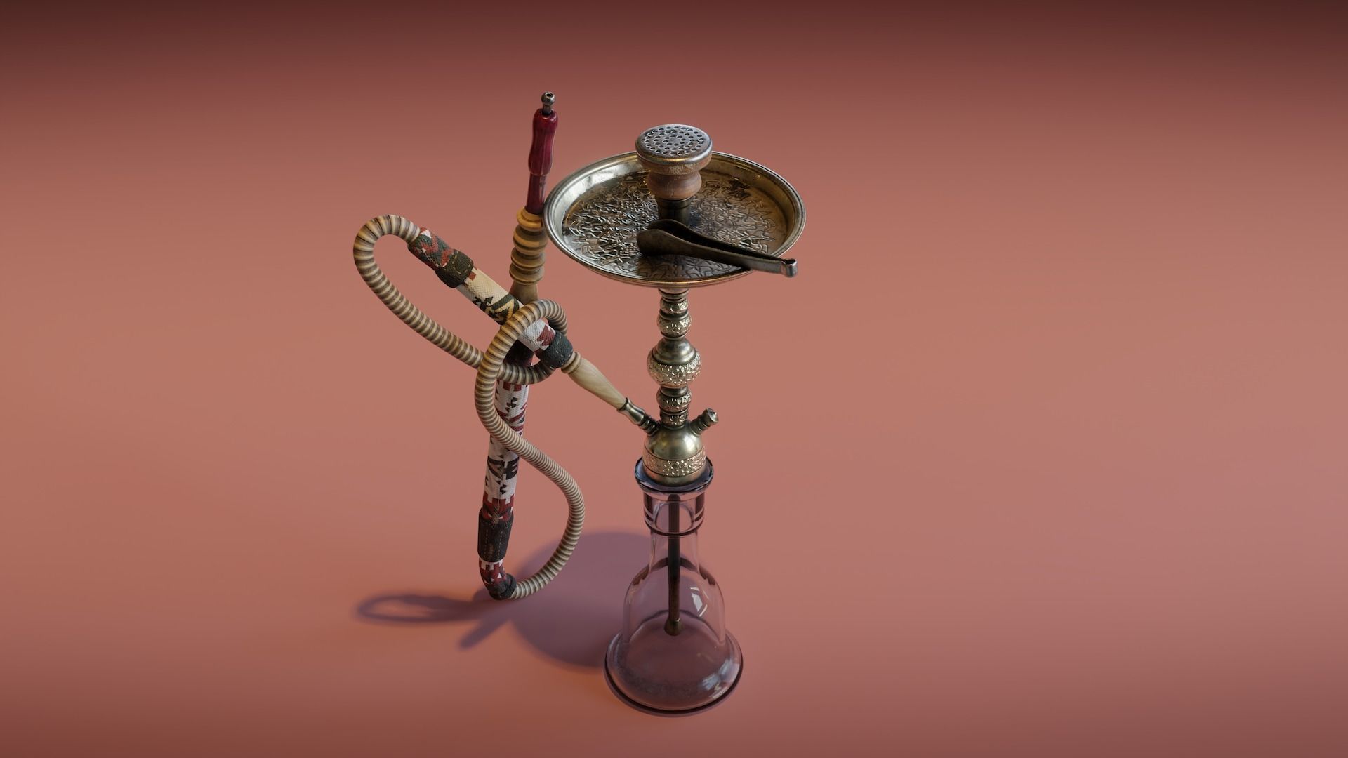 Hookah Low-poly 3D model_5