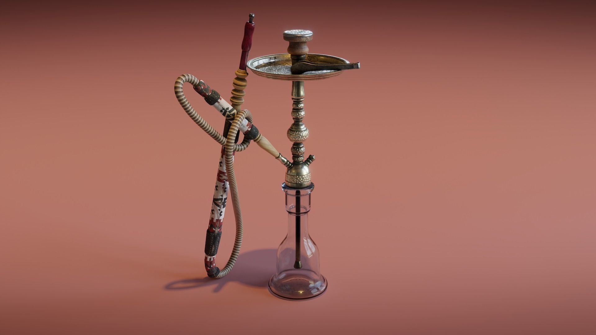 Hookah Low-poly 3D model_3