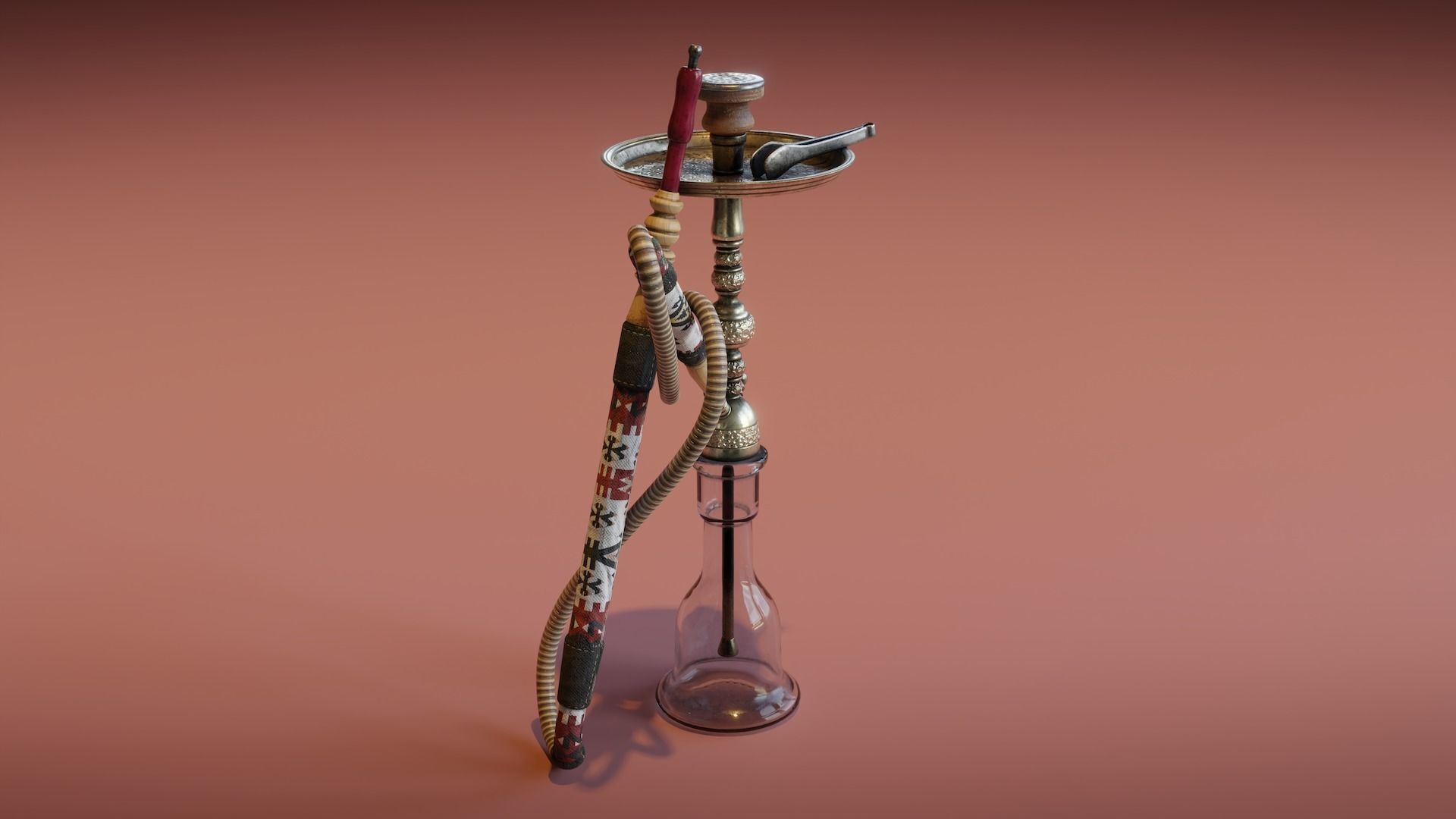 Hookah Low-poly 3D model_2
