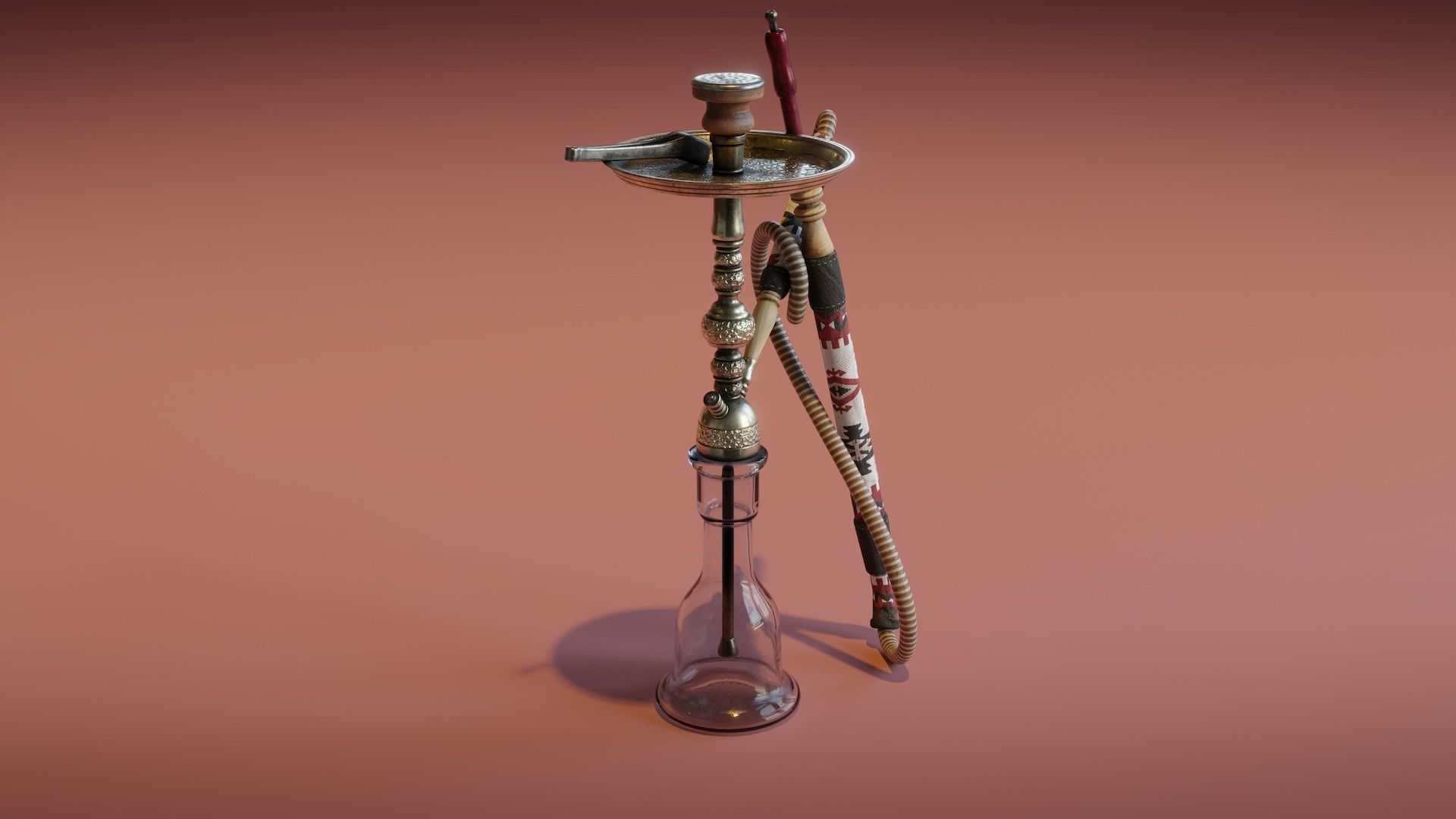 Hookah Low-poly 3D model_4
