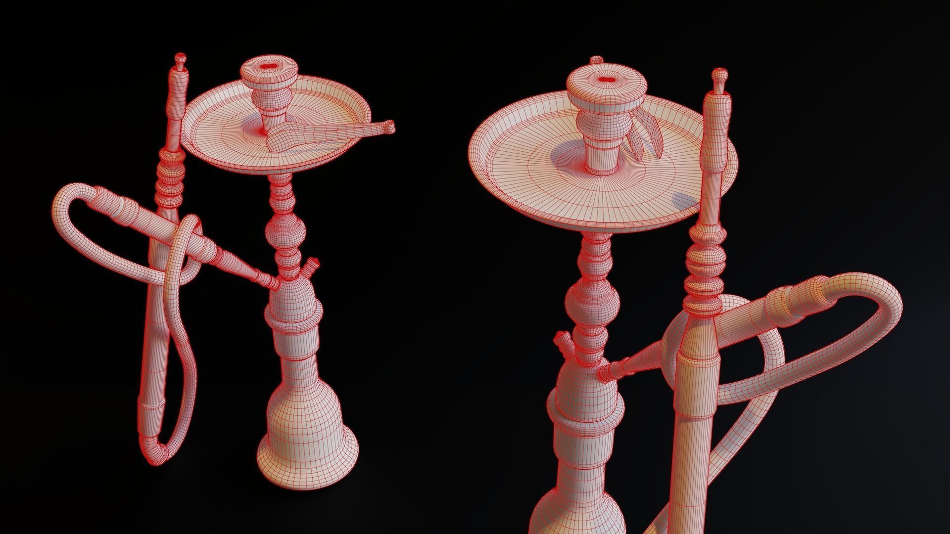 Hookah Low-poly 3D model_6