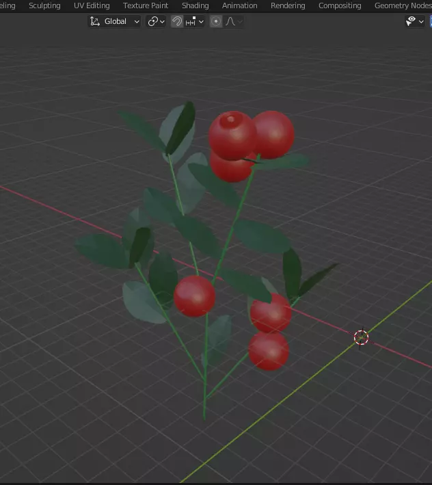 cowberry plant with berries Free 3D model
