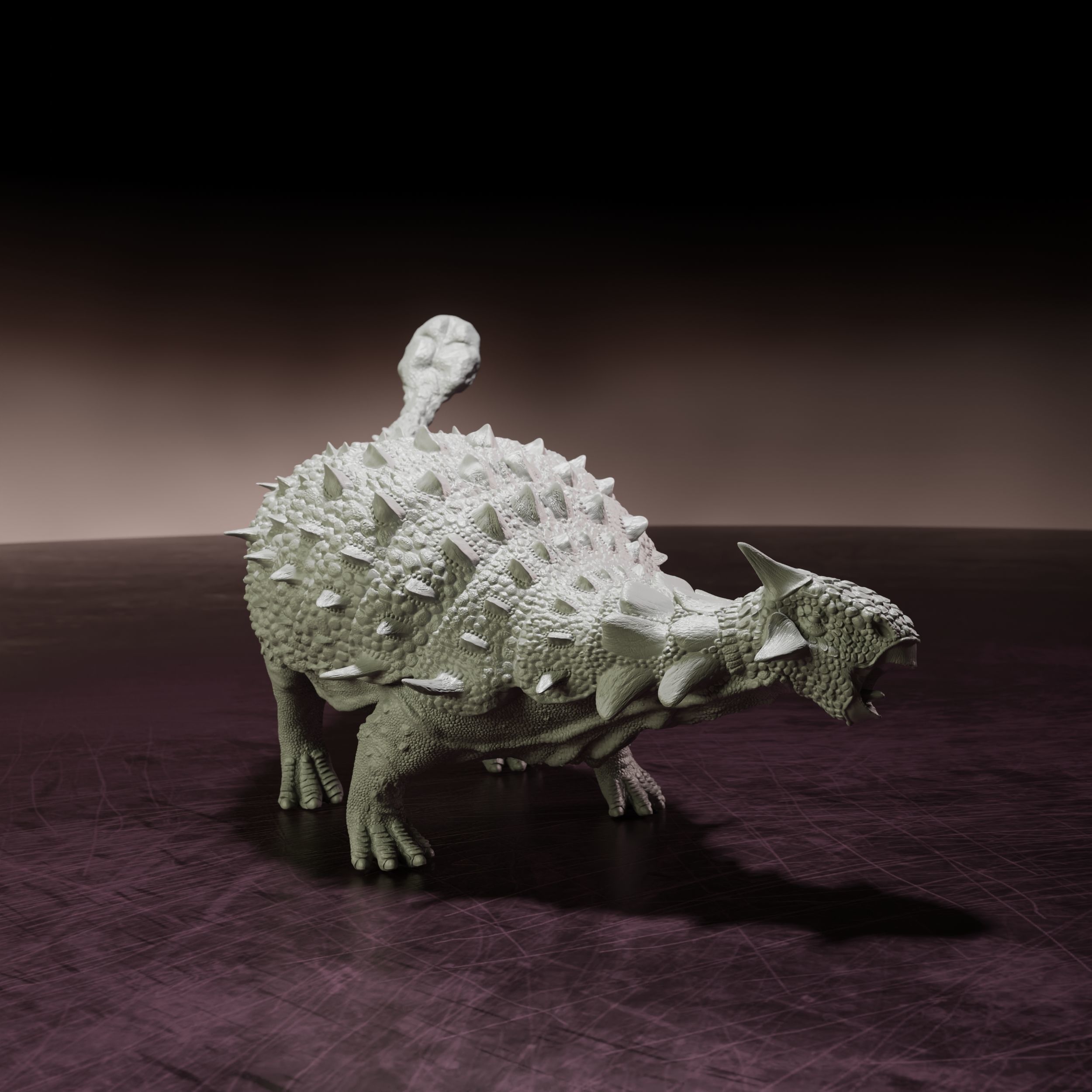 Ankylosaurus standing - pre-supported armored dinosaur 3D print model_4