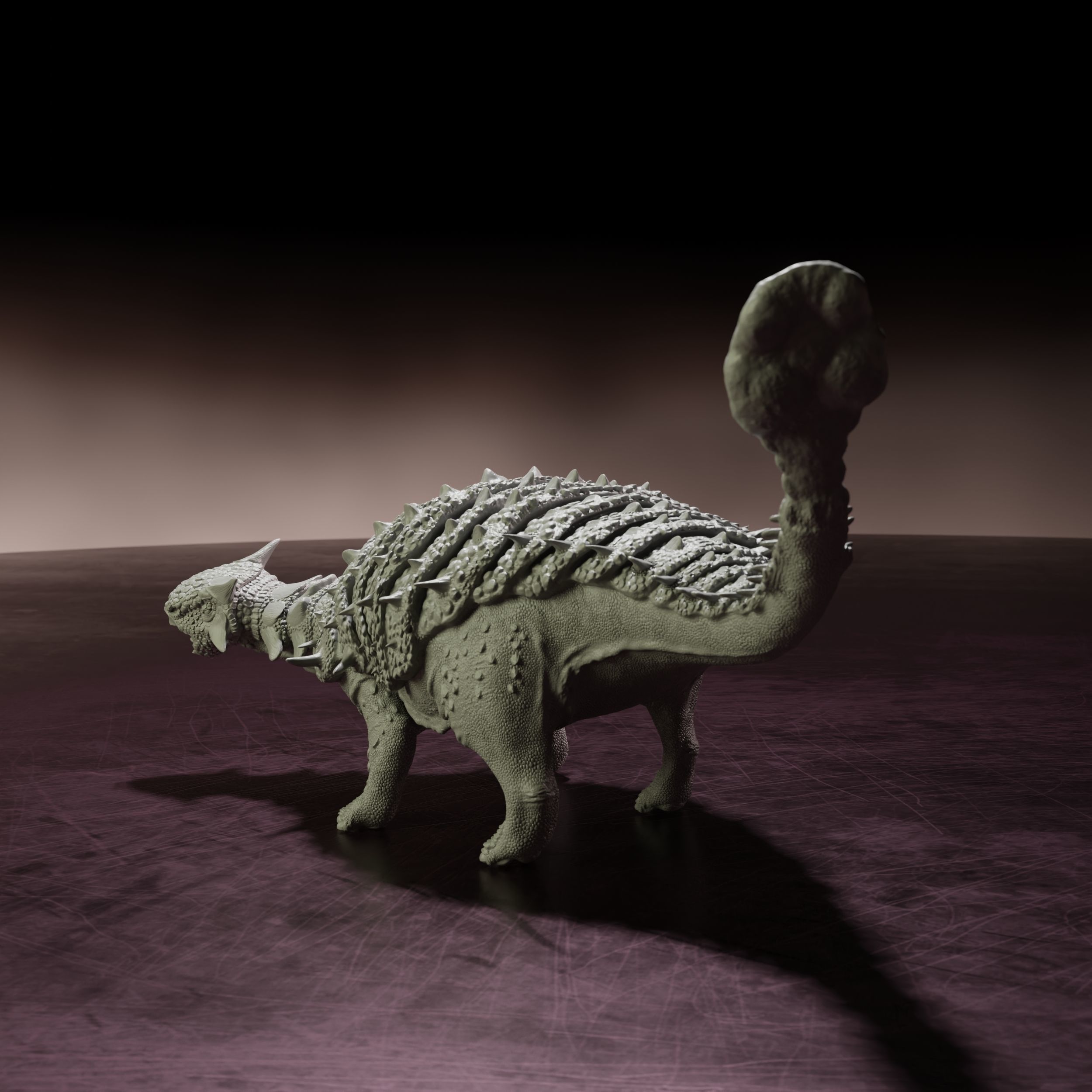 Ankylosaurus standing - pre-supported armored dinosaur 3D print model_2