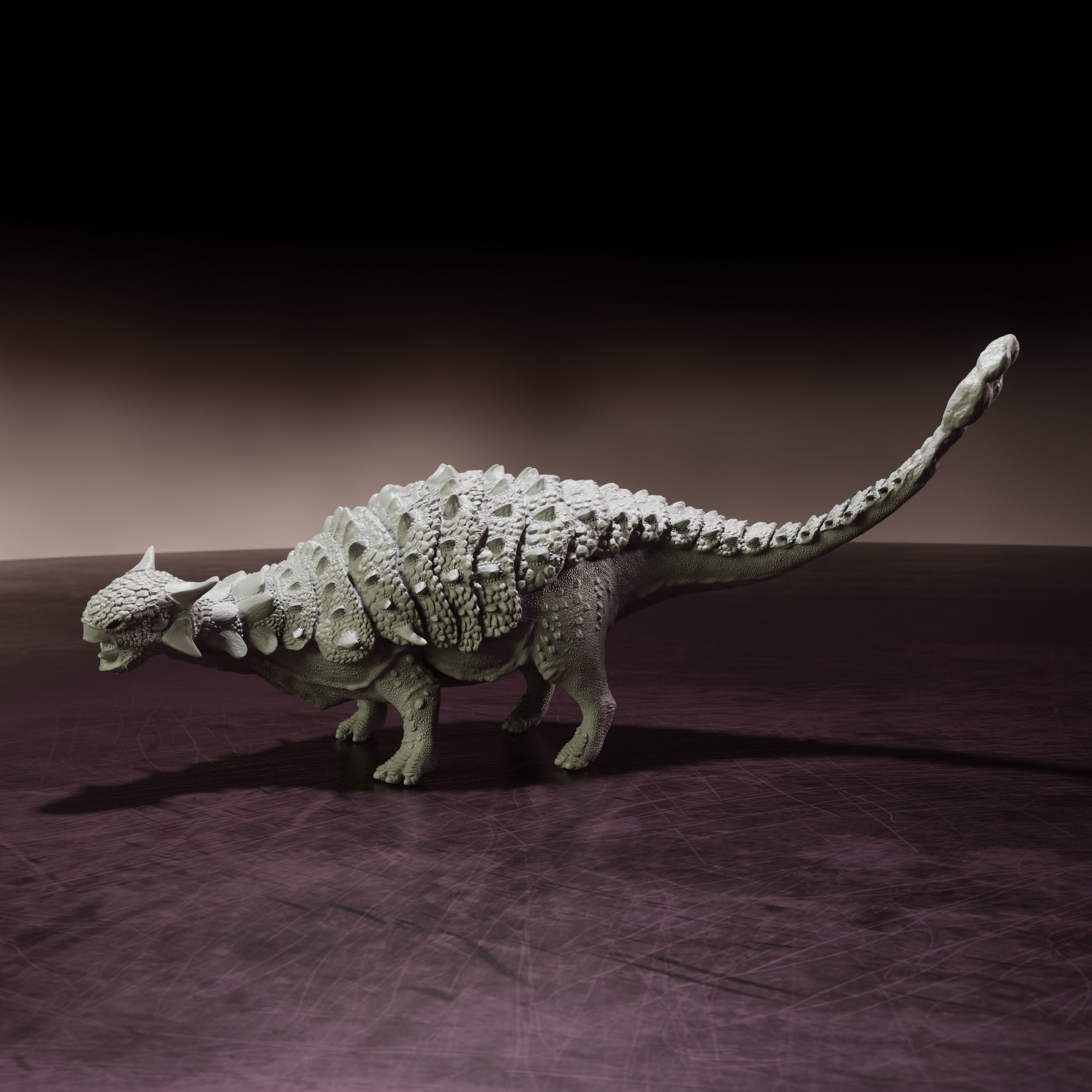 Ankylosaurus standing - pre-supported armored dinosaur 3D print model_1