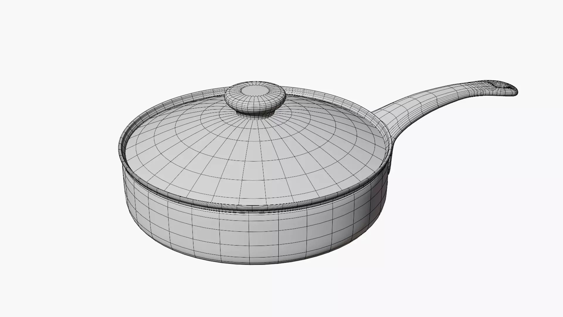Non Stick Fry Pan Low-poly 3D model_6