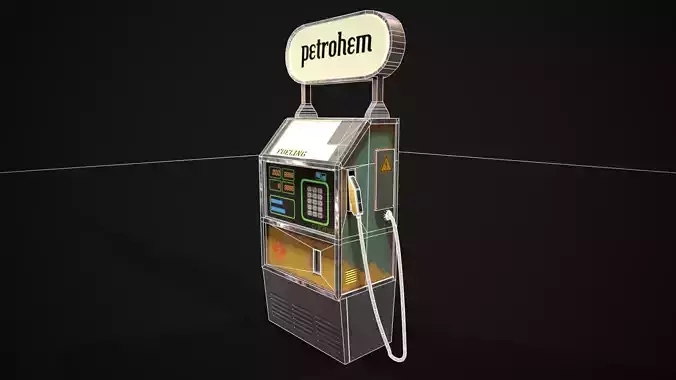 CyberPunk Petrol Pump Low-poly 3D model