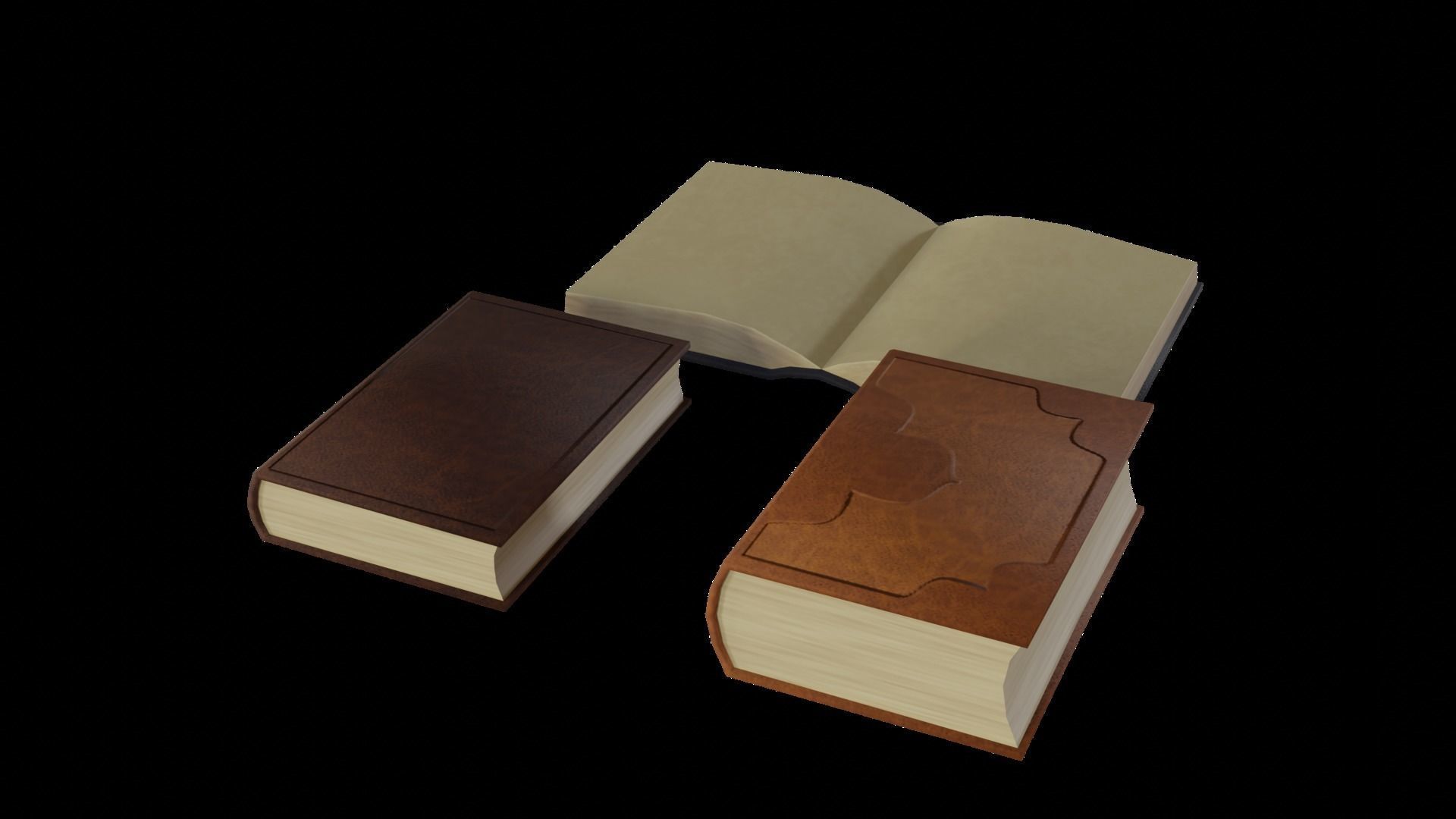 Renaissance Book Case With Clay Pitchers Low-poly 3D model_7