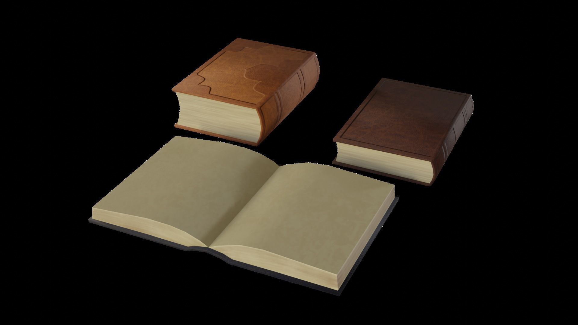 Renaissance Book Case With Clay Pitchers Low-poly 3D model_6