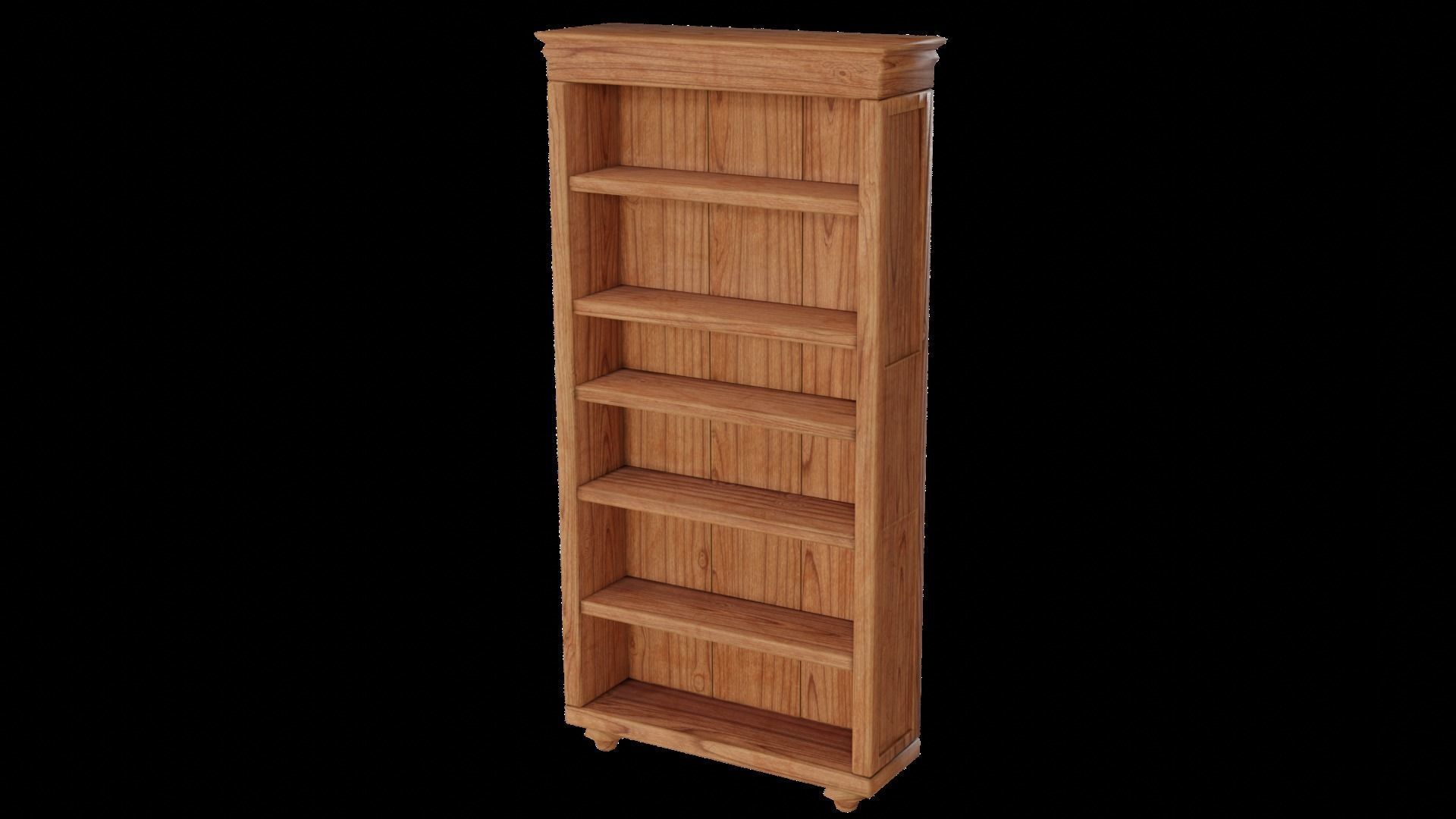 Renaissance Book Case With Clay Pitchers Low-poly 3D model_2