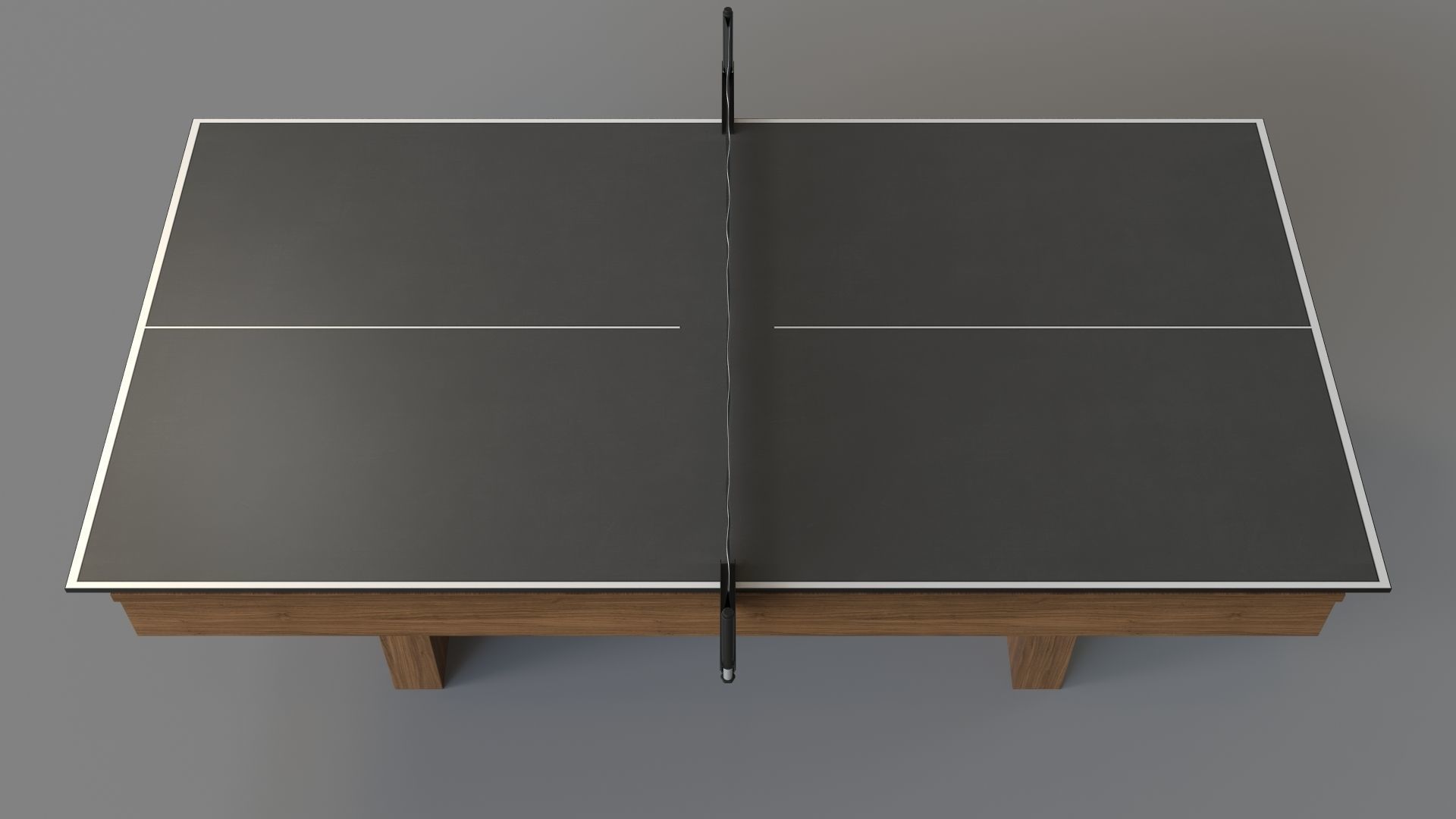 Walnut Pool Table With Table Tennis Kit Grey Felt 3D model_3