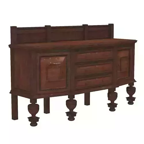 Oak Sideboard Late 19th Century English 3D model