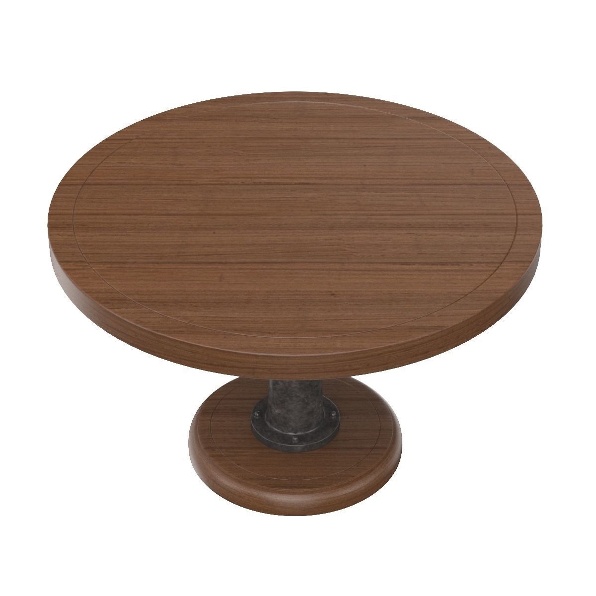 Noir Yacht Dining Table With Cast Pedestal 48inch 3D model_2