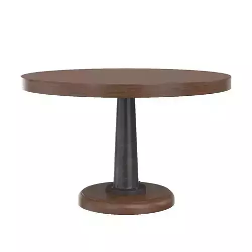 Noir Yacht Dining Table With Cast Pedestal 48inch
