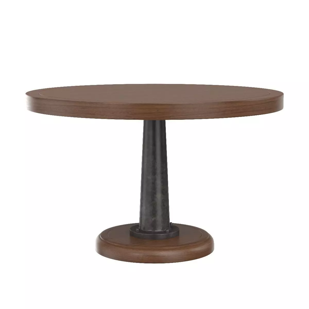 Noir Yacht Dining Table With Cast Pedestal 48inch 3D model_0
