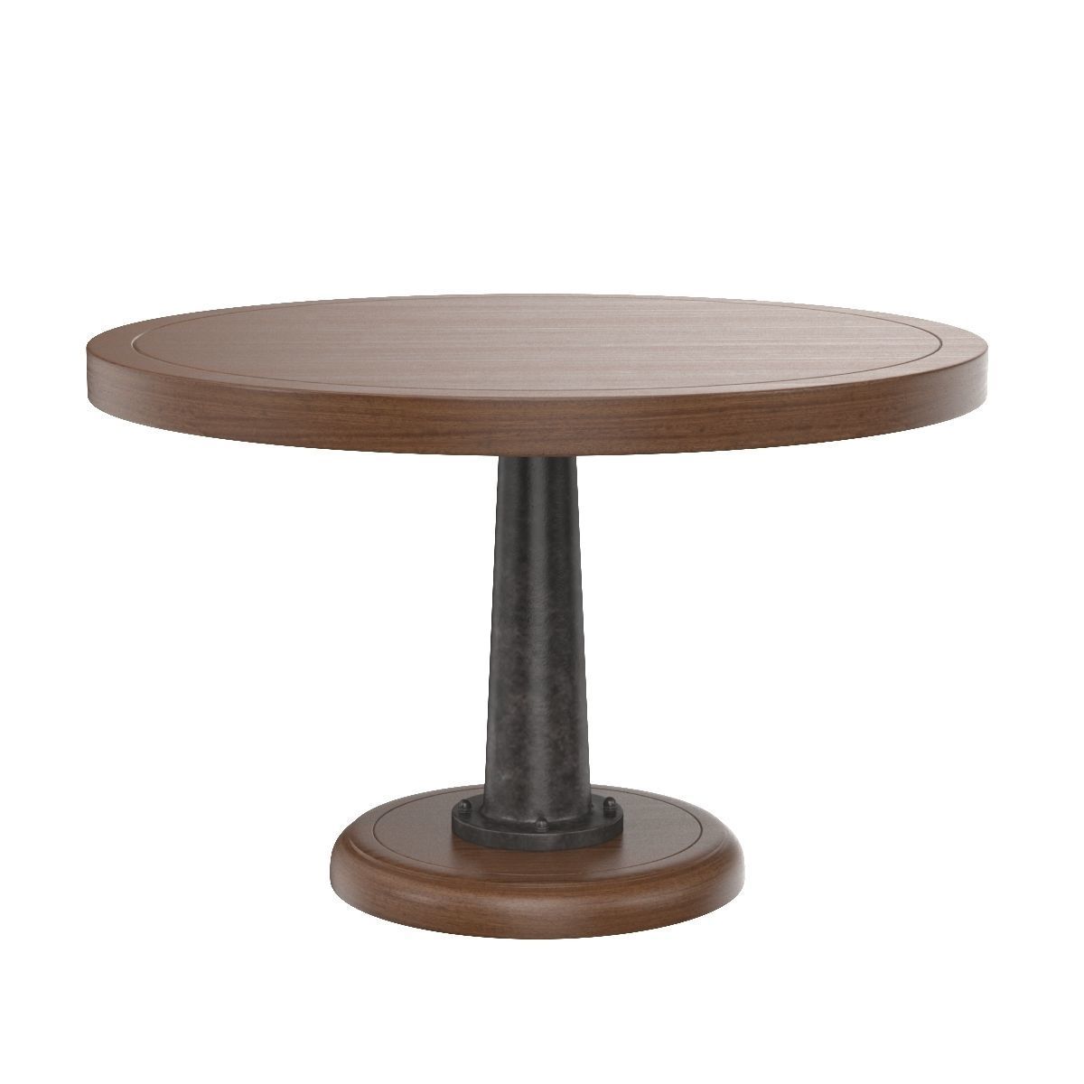 Noir Yacht Dining Table With Cast Pedestal 48inch 3D model_5