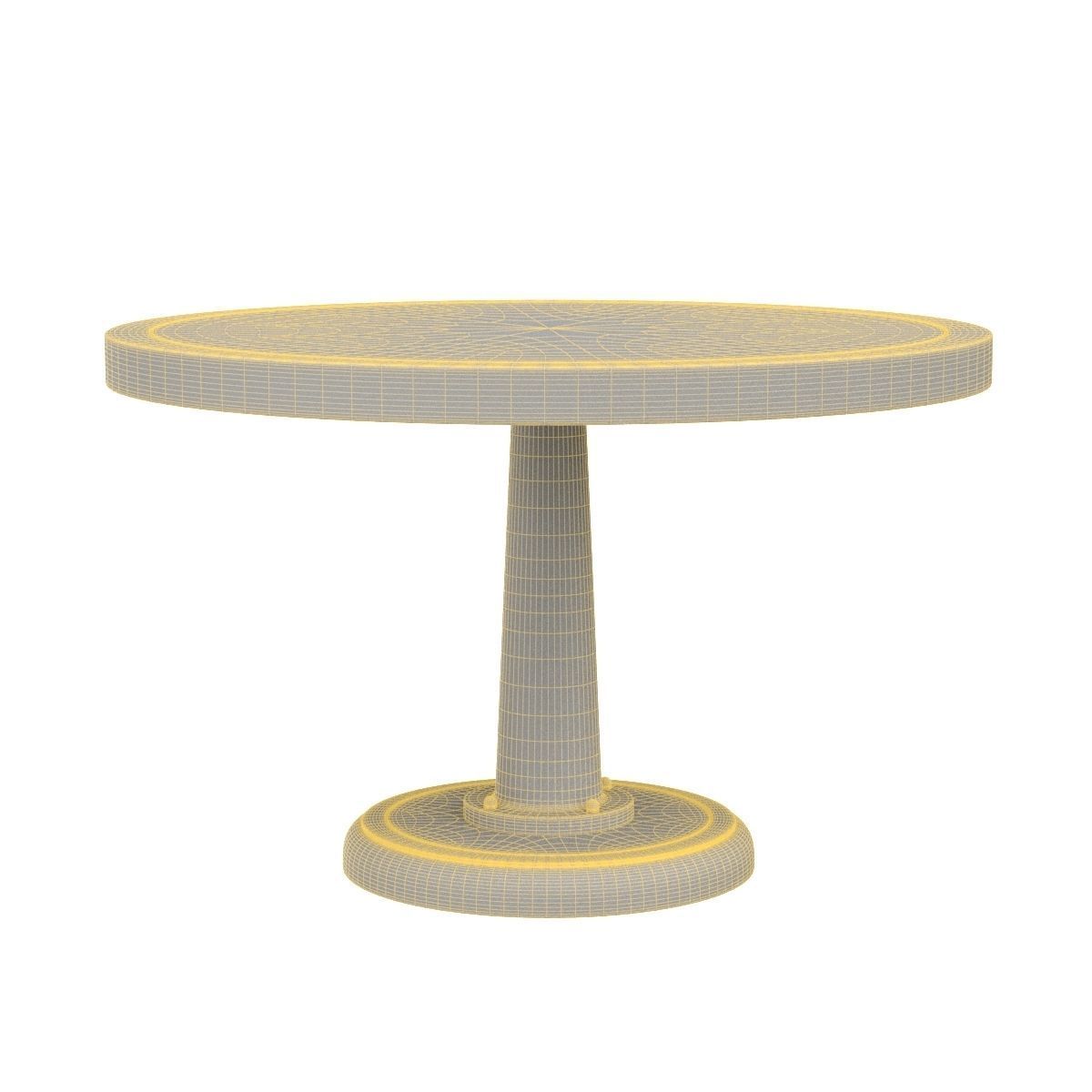 Noir Yacht Dining Table With Cast Pedestal 48inch 3D model_6